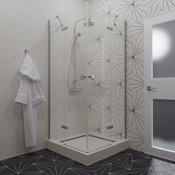 Triton Душевой уголок Дельта-Хром 90x90 с поддоном – фотография-4